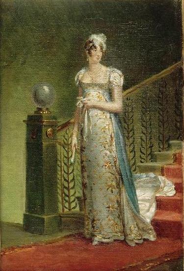 Francois Pascal Simon Gerard Portrait of Caroline Murat descending the staircase of elysee Palace. oil painting picture